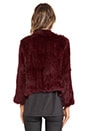 view 3 of 3 Windmill Rabbit Fur Jacket in Red Burgundy