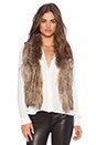 view 1 of 3 Short Rabbit Fur Gilet Vest in Caramel