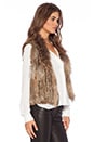 view 2 of 3 Short Rabbit Fur Gilet Vest in Caramel