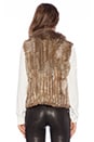 view 3 of 3 Short Rabbit Fur Gilet Vest in Caramel