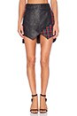 view 1 of 3 Leather Envelope Skirt in Tartan & Black