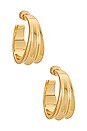 view 1 of 2 Pleated Hoops in Gold