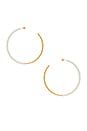 view 1 of 2 Lola Hoop Earrings in Gold & White