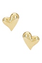 view 1 of 2 Art Heart Button Earrings in Gold