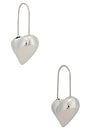 view 1 of 3 Celeste Heart Earrings in Platinum