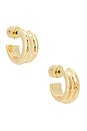 view 1 of 3 Mini Lennon Hoops in Gold