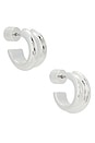 view 1 of 3 Mini Lennon Hoops in Silver