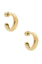 view 1 of 3 Staple Hoops Small Earrings in High Polish Gold
