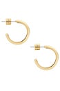 view 2 of 3 Staple Hoops Small Earrings in High Polish Gold