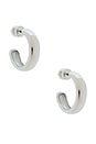 view 1 of 3 Staple Hoops Small Earrings in Platinum