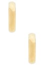 view 3 of 3 Staple Hoops Large Earrings in High Polish Gold