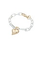 view 1 of 3 Padlock Heart Chain Bracelet in Two Tone