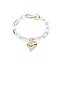 view 2 of 3 Padlock Heart Chain Bracelet in Two Tone