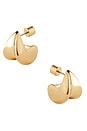 view 1 of 4 Small Paige Puffs Earrings in High Polish Gold