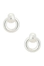 view 1 of 2 Mini Puffy Faye Knockers Earrings in Silver