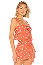 view 2 of 4 Technicolor Aida Top in Polka Dot Persimmon