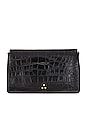 view 1 of 5 Clic Clac Large Clutch in Croco Noir