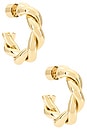 view 1 of 4 Twisted Lilly Huggies in Yellow Gold