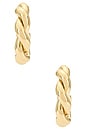 view 3 of 4 Twisted Lilly Huggies in Yellow Gold