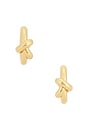 view 3 of 5 Knot Huggies in Yellow Gold
