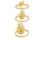 view 3 of 4 Knot Ring Set in Yellow Gold