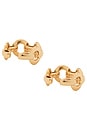 view 2 of 3 Link Cuff Earrings in Yellow Gold