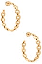 view 1 of 4 Link Baby Hoop Earrings in Yellow Gold