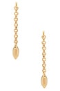view 1 of 3 PENDIENTES COLGANTES LINK LINEAR EARRINGS in Yellow Gold