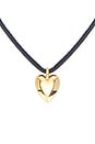 view 2 of 3 Puffy Heart Adjustable Choker Necklace in Yellow Gold