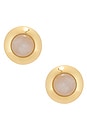 view 1 of 2 PENDIENTES DE TACHUELA BOMBE in Gold & White