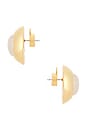 view 2 of 2 PENDIENTES DE TACHUELA BOMBE in Gold & White