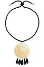 view 1 of 3 Iris Necklace in Black & Pearl