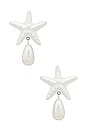 view 1 of 2 Starfish Drop Earrings in White & Pearl
