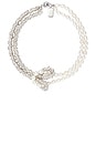 view 1 of 2 КОЛЬЕ-ЗАЯВЛЕНИЕ MINETTA in Silver & Pearl