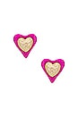 view 1 of 2 Heart Studs in Barbie Pink