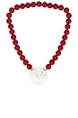 view 1 of 2 Spiral Necklace in Red & Silver