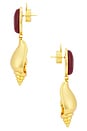 view 2 of 2 Ponza Earrings in Gold & Red