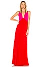 view 1 of 3 Jill by Jill Stuart Color Block Gown in Begonia Pink & Poppy Red