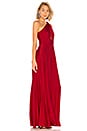 view 2 of 3 One Shoulder Gown in Ruby