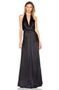 view 1 of 3 Plunge Halter Gown in Black