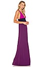 view 2 of 3 Color Block Gown in Viola & Deep Violet & Deep Iris