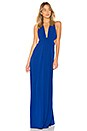 view 1 of 3 V Neck Cut Out Gown in China Blue