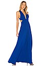 view 2 of 3 V Neck Cut Out Gown in China Blue