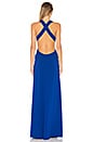 view 3 of 3 V Neck Cut Out Gown in China Blue