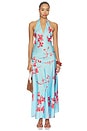 view 1 of 4 ROBE SATIN BUTTON  in Sky Blue