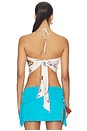 view 3 of 4 Satin Cowl Neck Halter Top in Cream Butterfly Kaleidoscope
