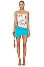 view 4 of 4 Satin Cowl Neck Halter Top in Cream Butterfly Kaleidoscope