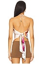 view 4 of 5 Printed Cowl Neck Halter Top in Cream