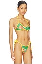 view 2 of 4 TOP BIKINI PAINTED LADY in Green Lily