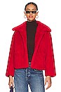 view 1 of 5 Traci Faux Fur Coat in Red